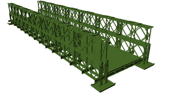 Υψηλής ακρίβειας δύναμης χάλυβα της Bailey ενιαίο στρώμα υπόλοιπου κόσμου γεφυρών τριπλό